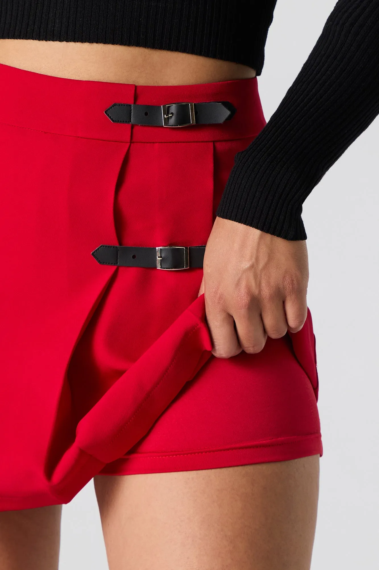 Pleated Buckled Mini Skort sold by Urban Planet product image thumbnail 4