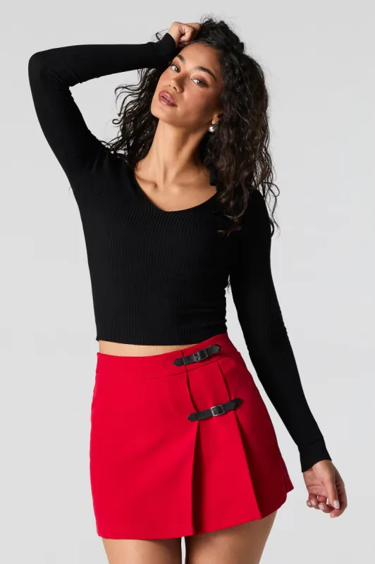 Pleated Buckled Mini Skort sold by Urban Planet