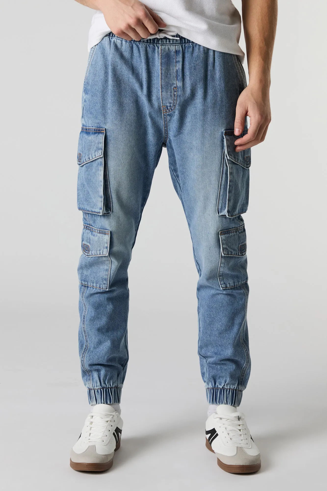 Jogger cargo en denim avec poches multiples sold by Urban Planet product image thumbnail 5