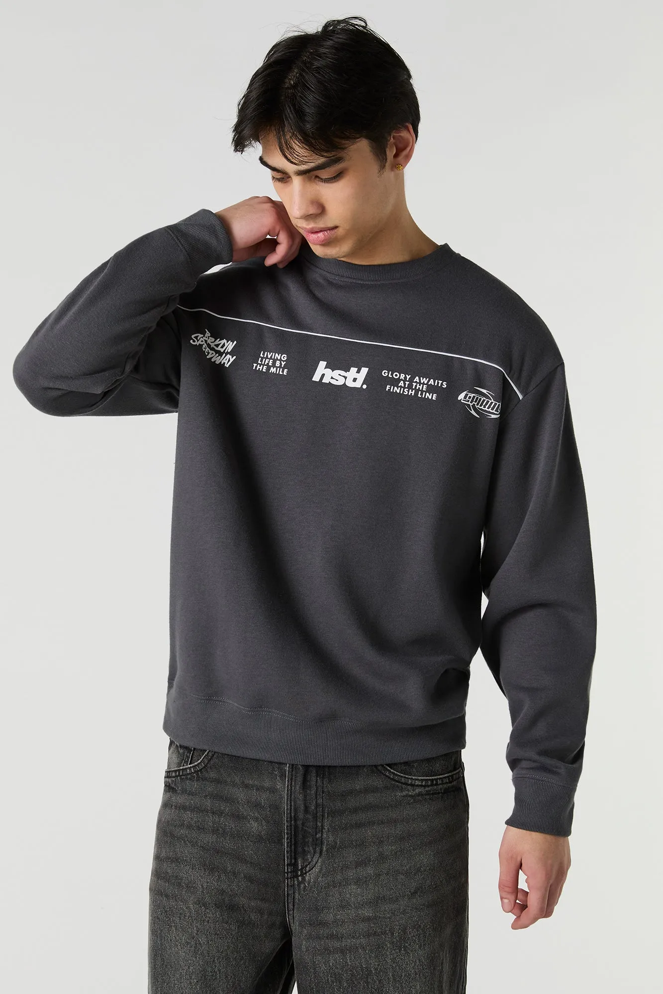 Brooklyn Speedway Embroidered Fleece Sweatshirt sold by Urban Planet product image thumbnail 2