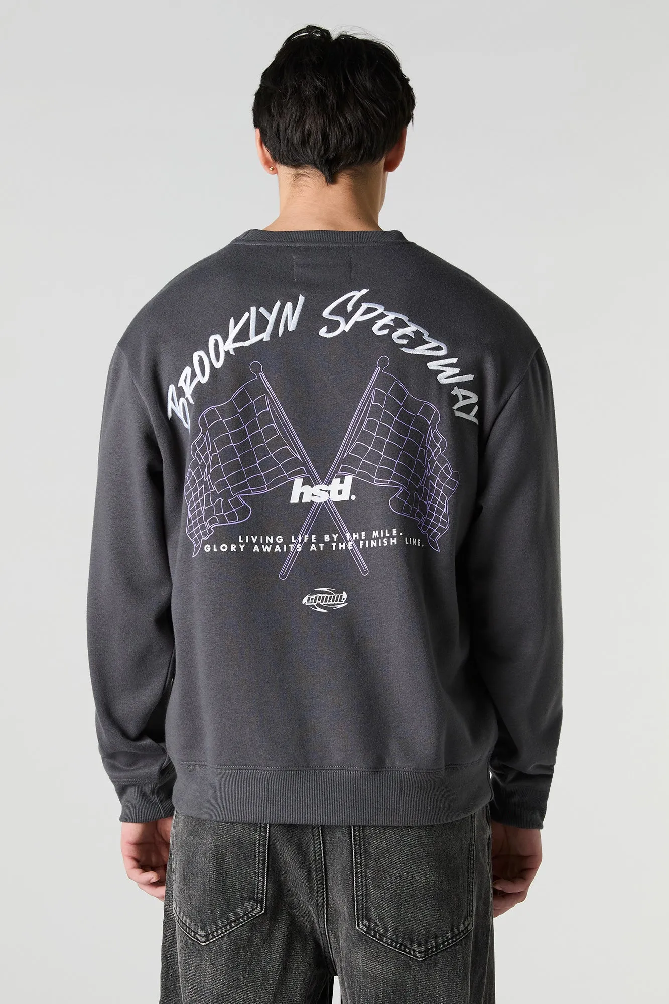 Brooklyn Speedway Embroidered Fleece Sweatshirt sold by Urban Planet