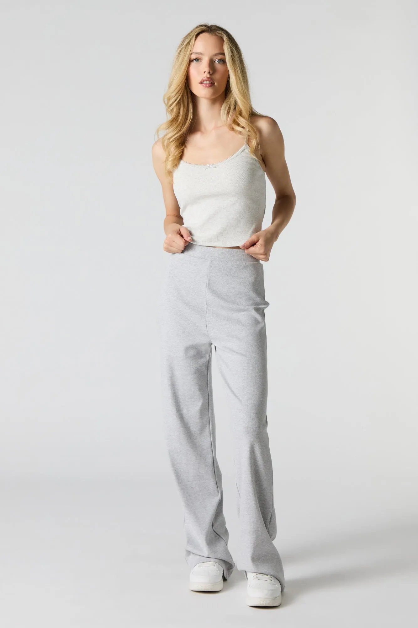 Ribbed Lace Trim Cropped Cami sold by Urban Planet product image thumbnail 3