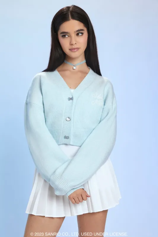 Hello Kitty Fuzzy Knit Cardigan sold by Urban Planet