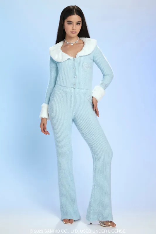 Pantalon en tricot à jambe évasée avec imprimé Hello Kitty sold by Urban Planet