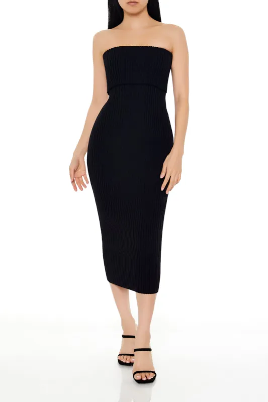 Foldover Strapless Midi Sweater Dress sold by Urban Planet