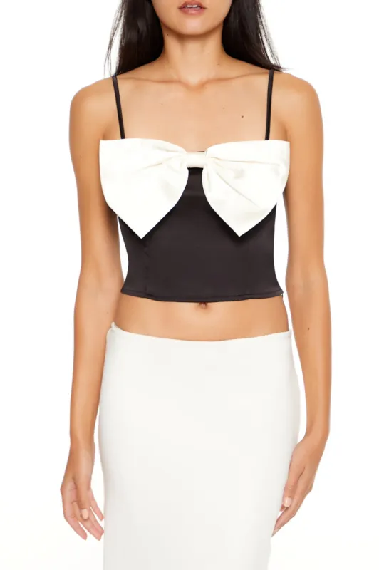 Contrast Bow Cropped Cami sold by Urban Planet