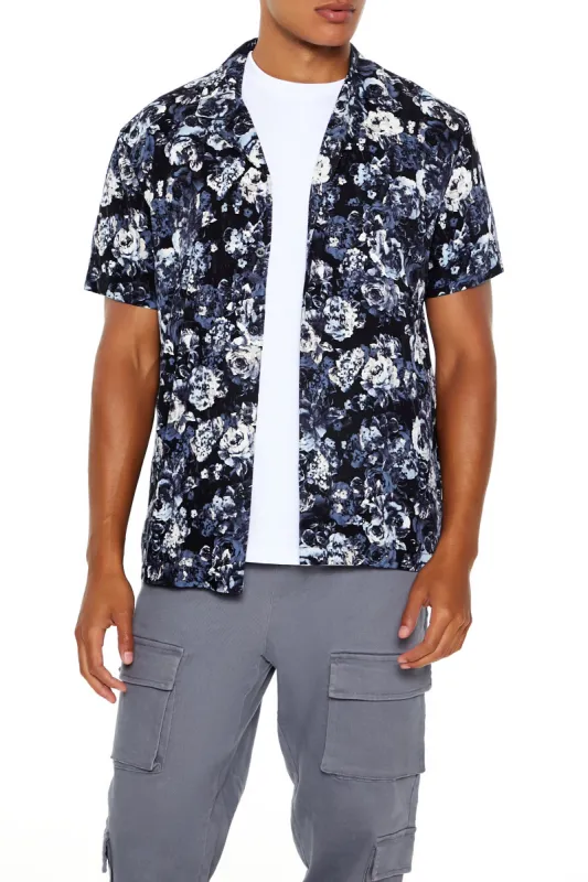 Rose Print Button-Up Top sold by Urban Planet