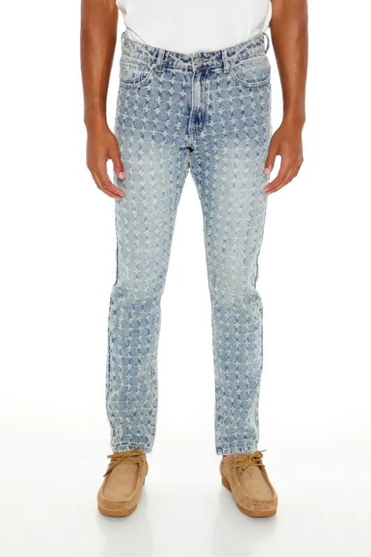 Jean mi-taille mince d'aspect usé sold by Urban Planet