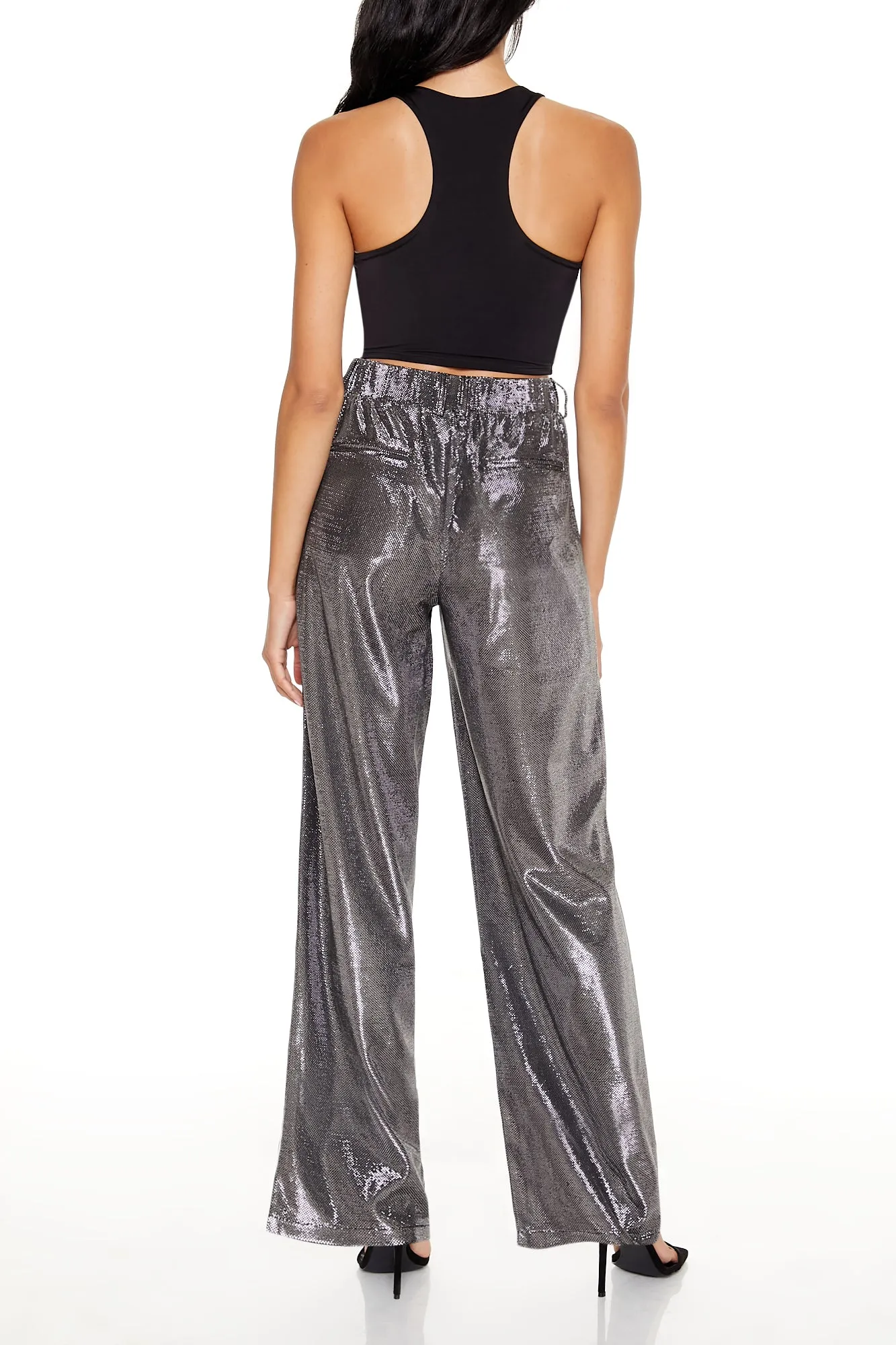 Metallic High Rise Wide Leg Pant sold by Urban Planet product image thumbnail 3