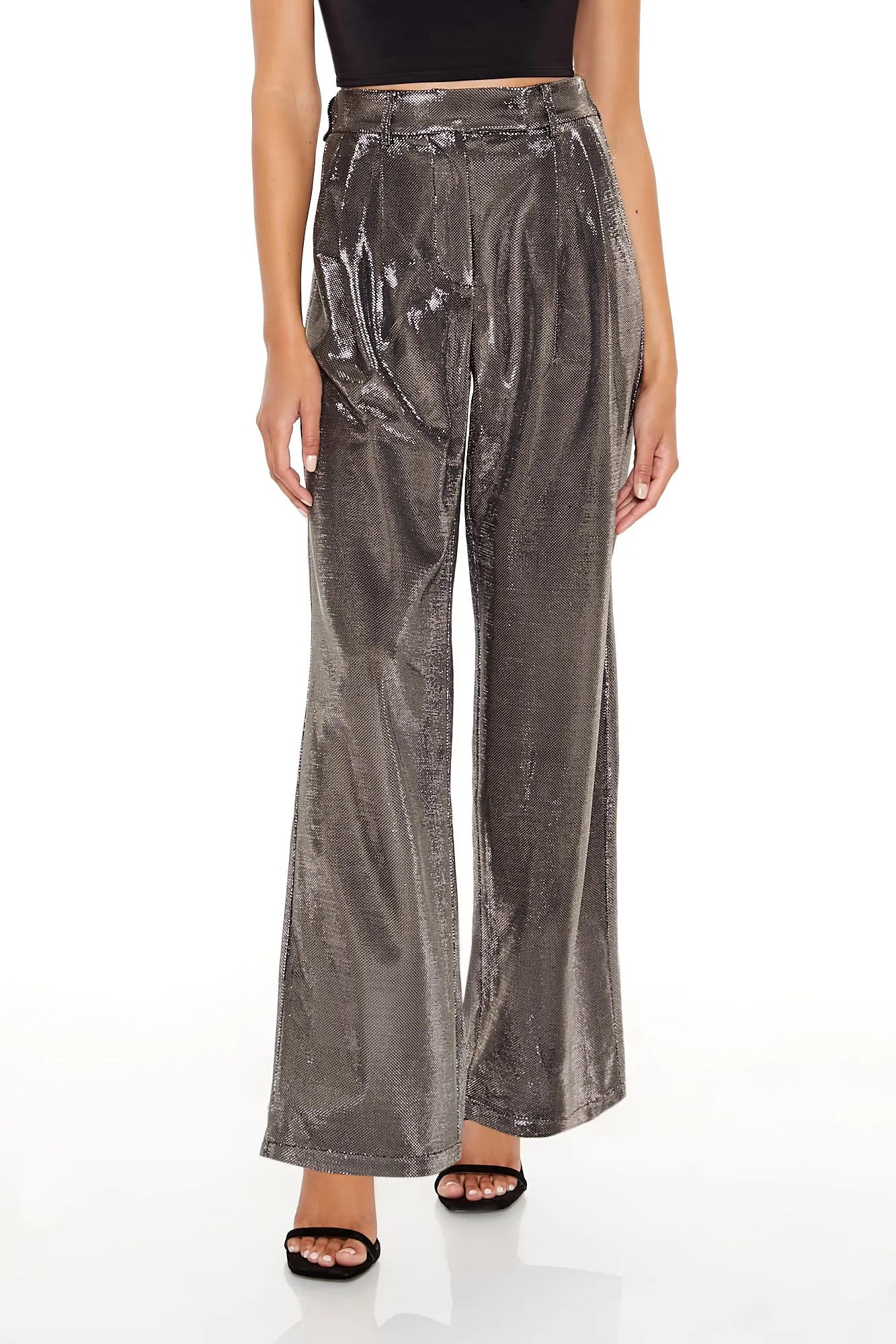 Metallic High Rise Wide Leg Pant sold by Urban Planet product image thumbnail 2