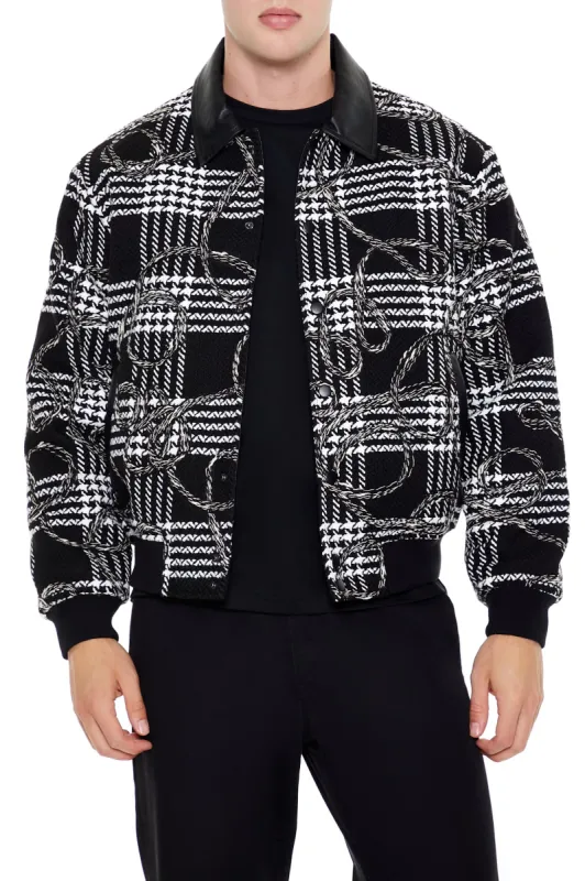 Plaid Rope Print Bomber Jacket sold by Urban Planet