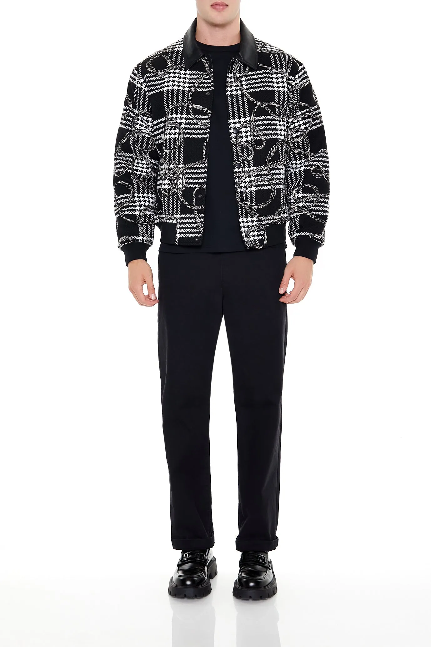 Blouson aviateur à carreaux avec imprimé Corde sold by Urban Planet product image thumbnail 3