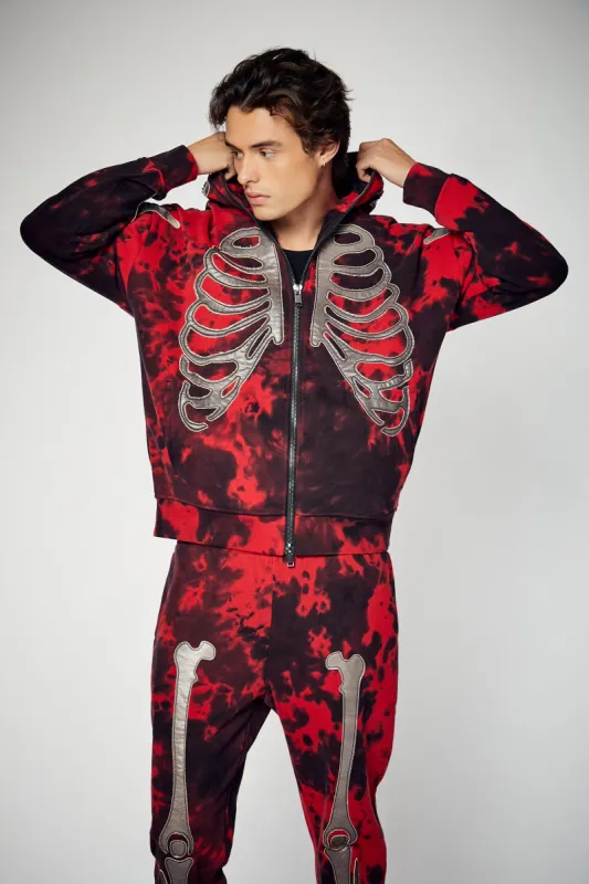 Heat Reactive Skeleton Zip-Up Hoodie sold by Urban Planet