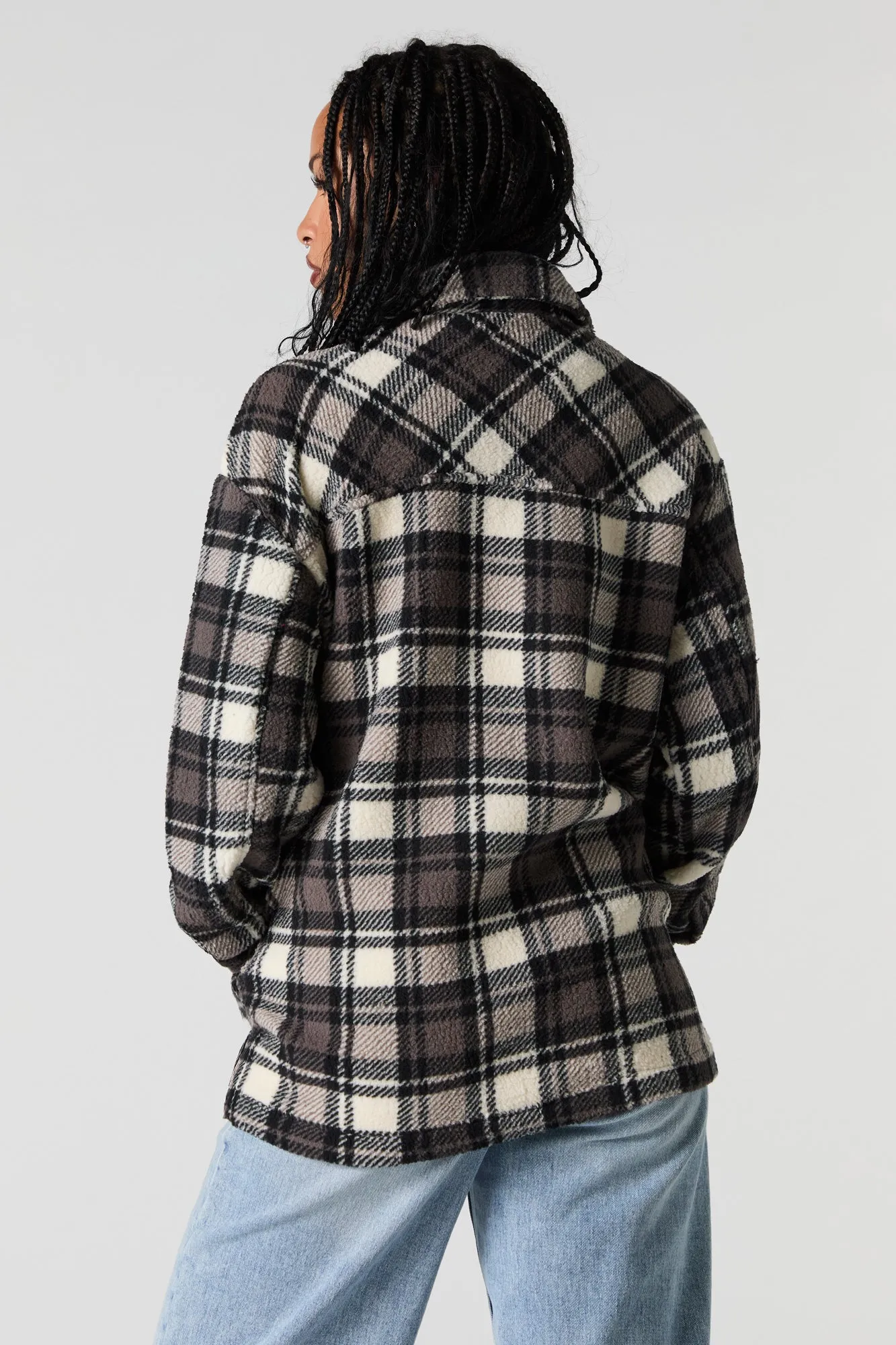 Plaid Sherpa Shacket sold by Urban Planet product image thumbnail 5
