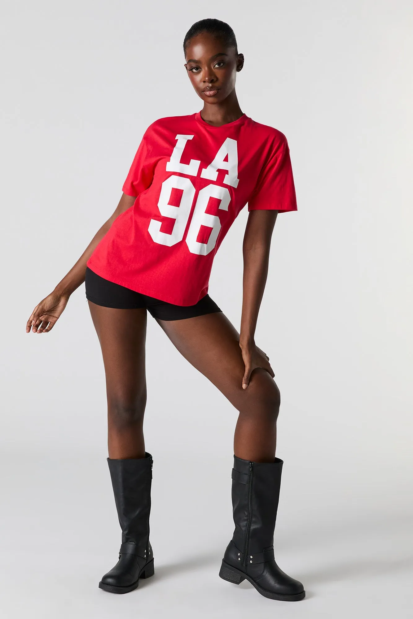 LA 96 Graphic Boyfriend T-Shirt sold by Urban Planet product image thumbnail 3