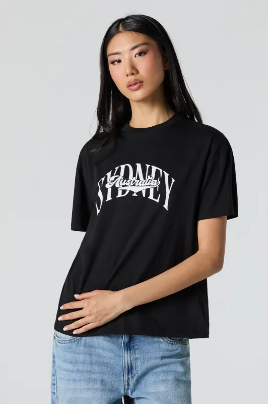 Sydney Australia Graphic Boyfriend T-Shirt sold by Urban Planet