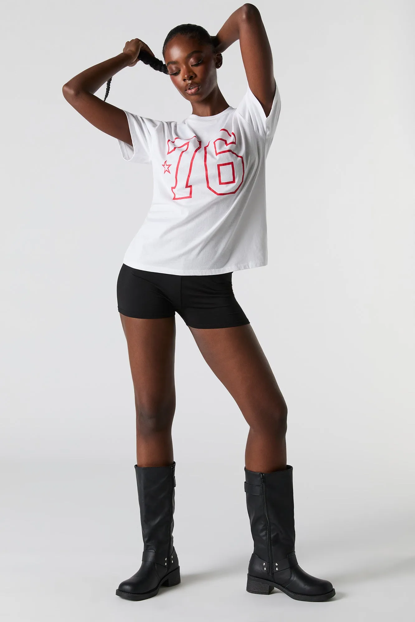 76 Graphic Boyfriend T-Shirt sold by Urban Planet product image thumbnail 4