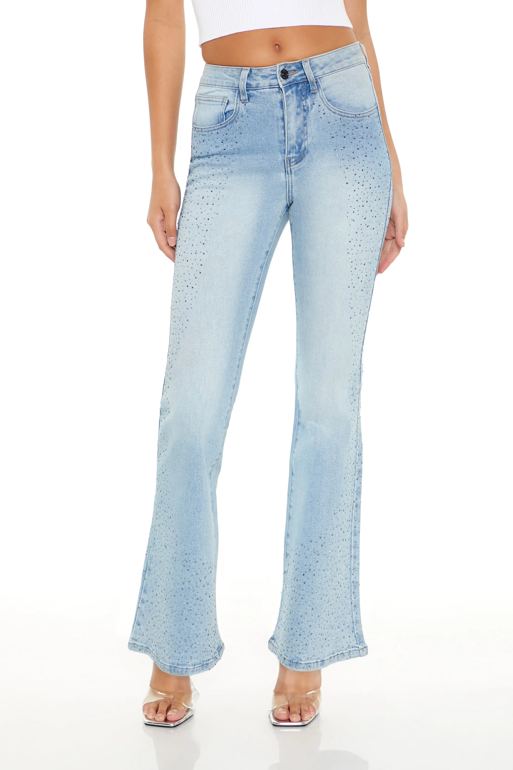 Rhinestone High Rise Flare Jean sold by Urban Planet product image thumbnail 2