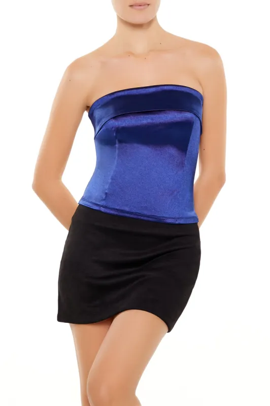 Haut tubulaire court en satin avec encolure pliée sold by Urban Planet