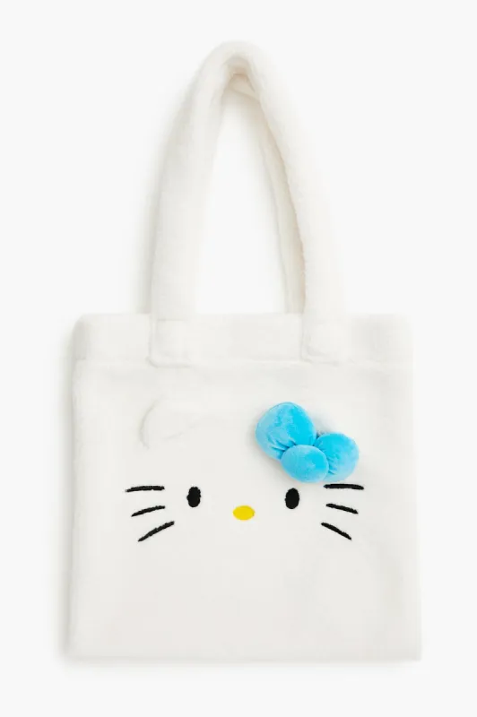 Faux Shearling Hello Kitty Tote Bag sold by Urban Planet