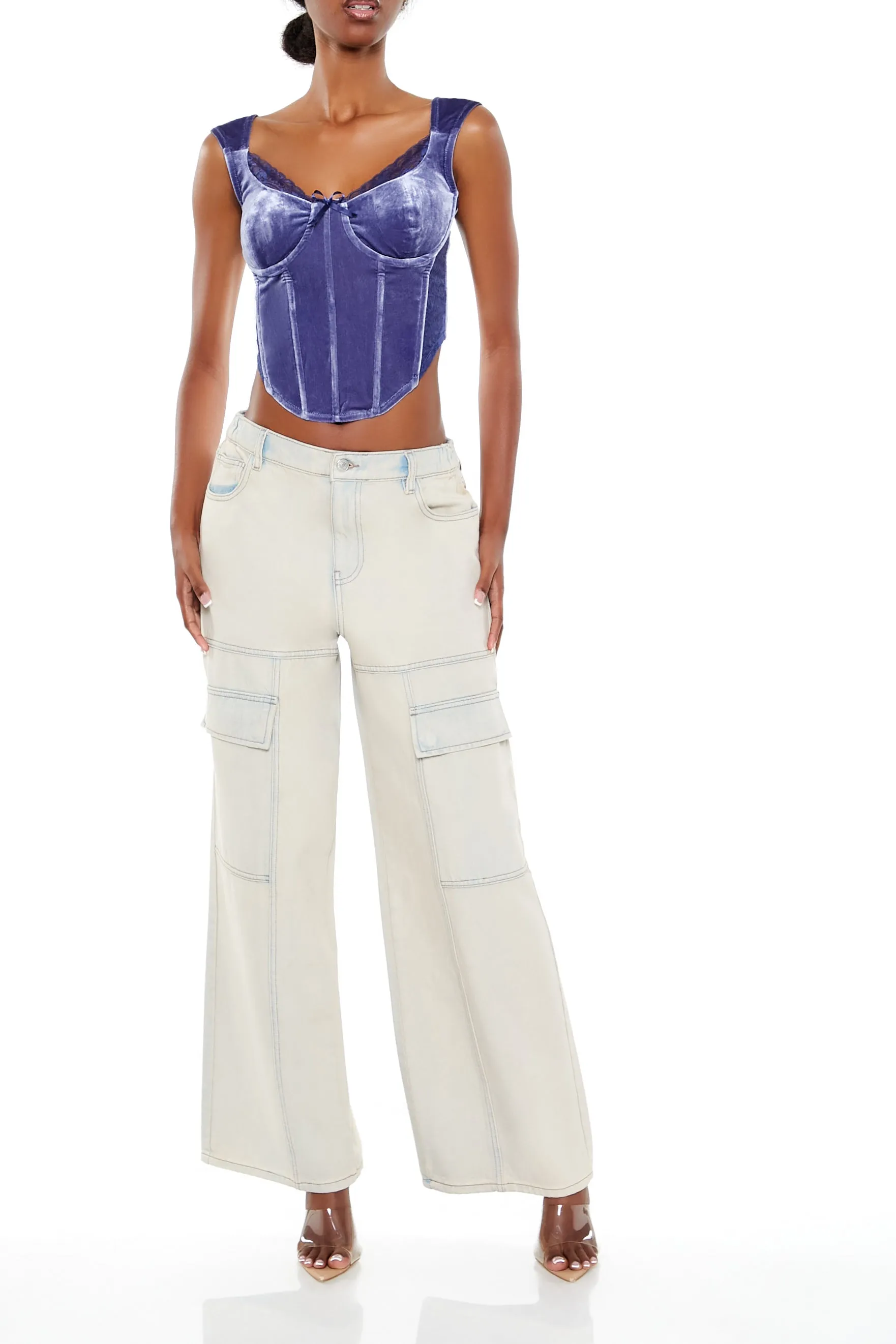 Velvet Bow Bustier Crop Top sold by Urban Planet product image thumbnail 3