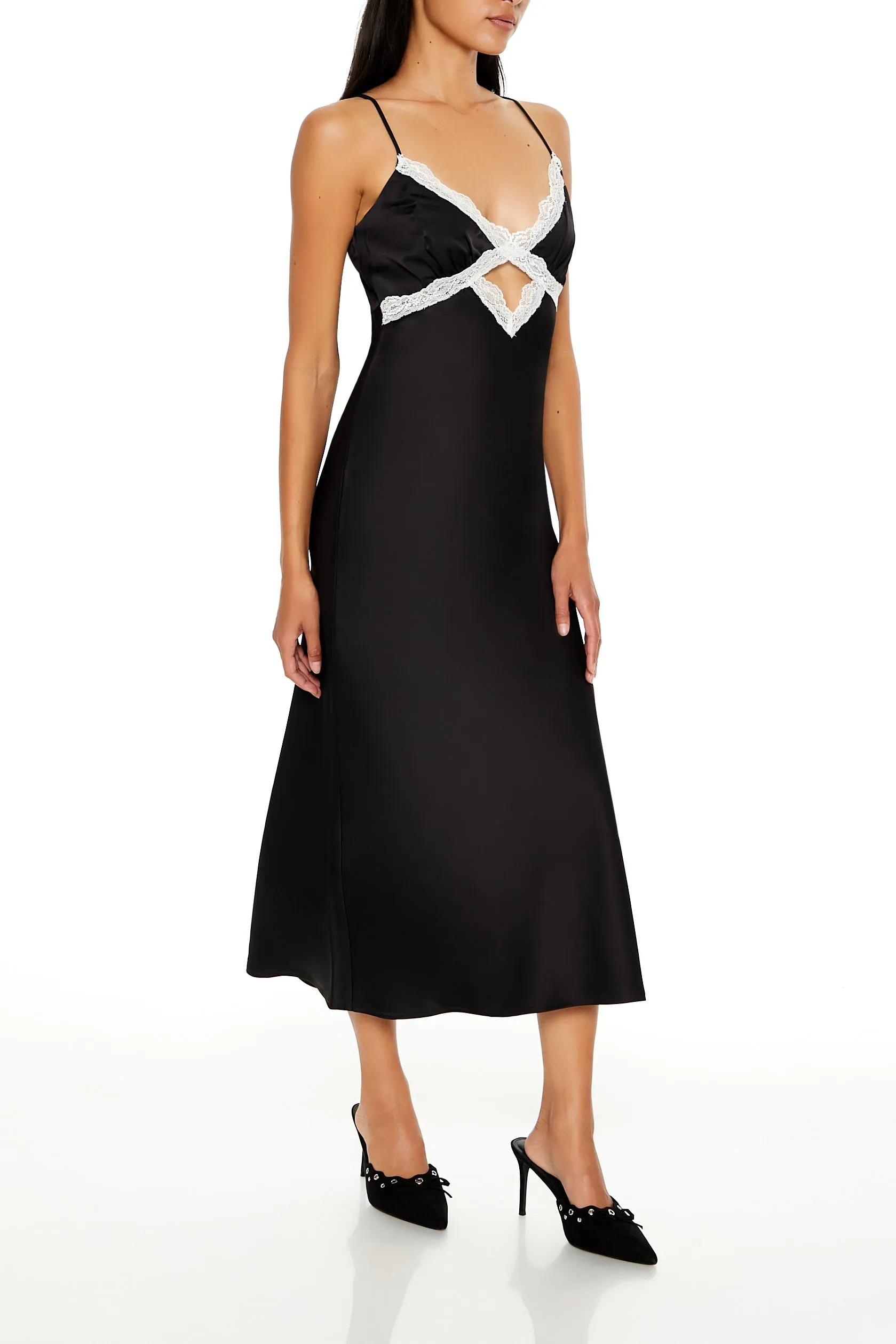 Lace Trim Maxi Slip Dress sold by Urban Planet product image thumbnail 3