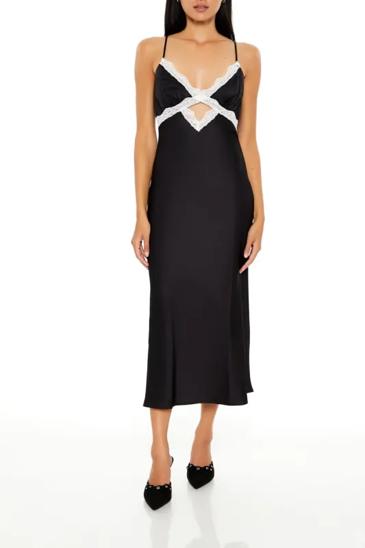 Lace Trim Maxi Slip Dress sold by Urban Planet