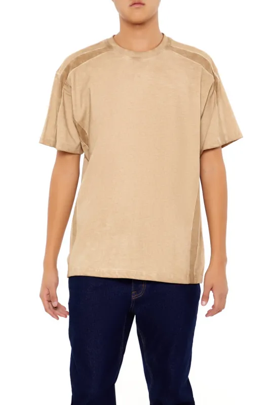 Washed Shoulder Panel T-Shirt sold by Urban Planet
