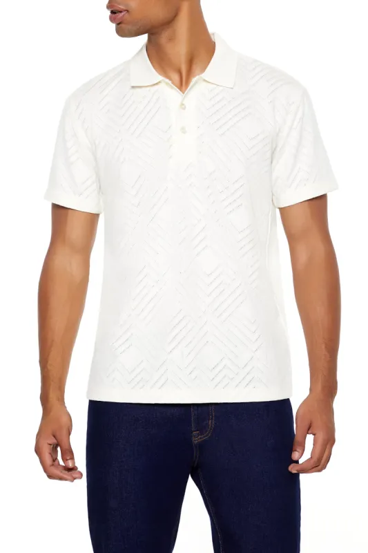Textured Chevron Polo Top sold by Urban Planet