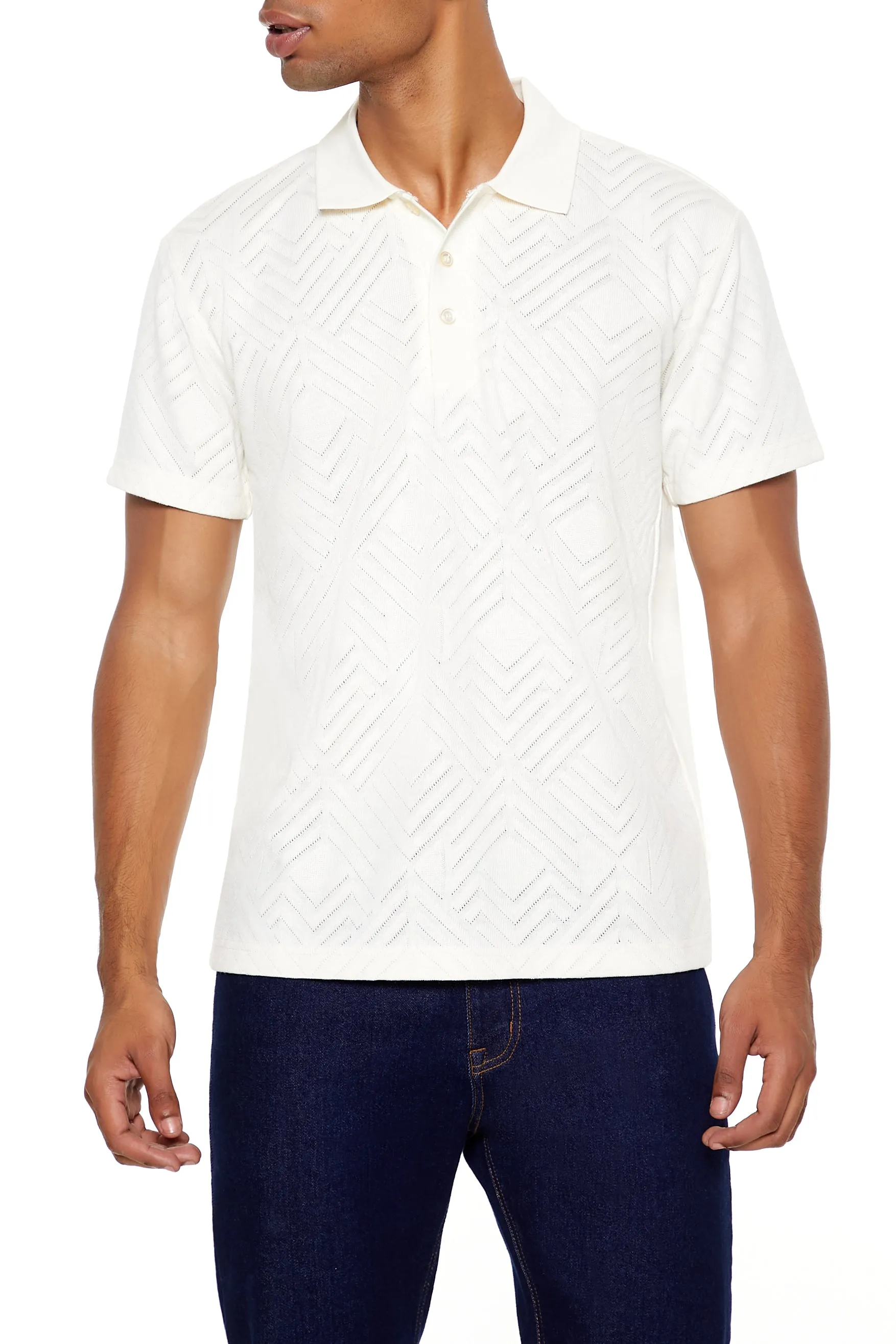 Polo texturé avec chevrons sold by Urban Planet