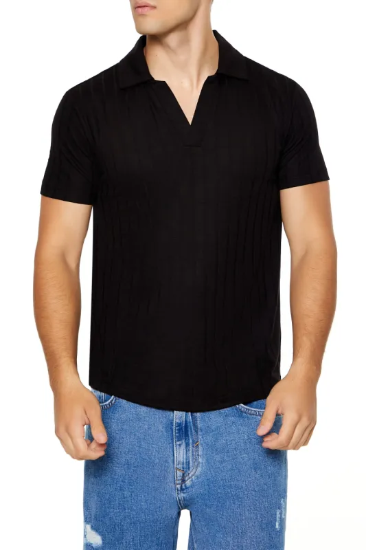 Polo en tricot côtelé avec encolure en V sold by Urban Planet