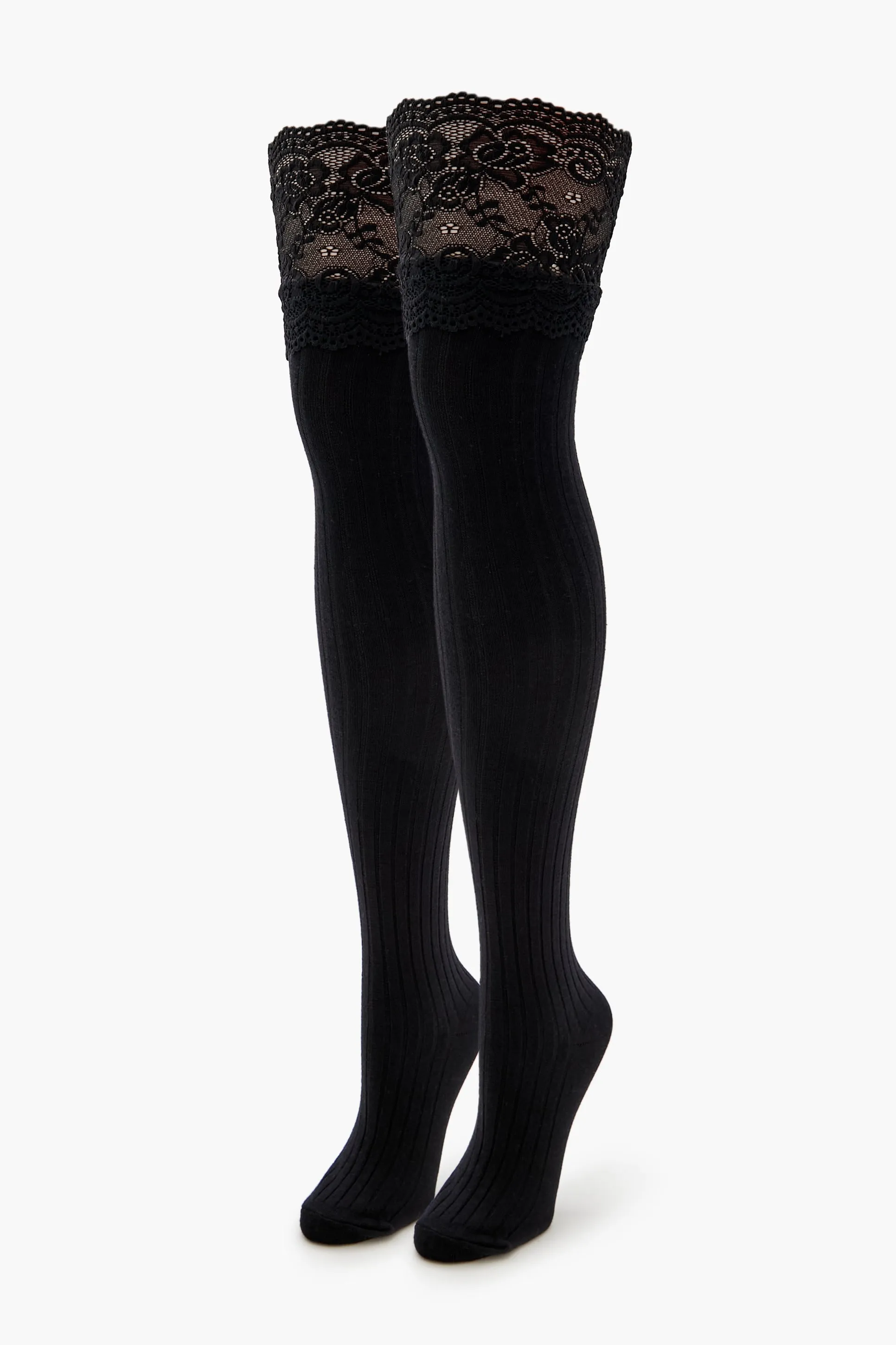 Scalloped Lace Thigh High Socks sold by Urban Planet