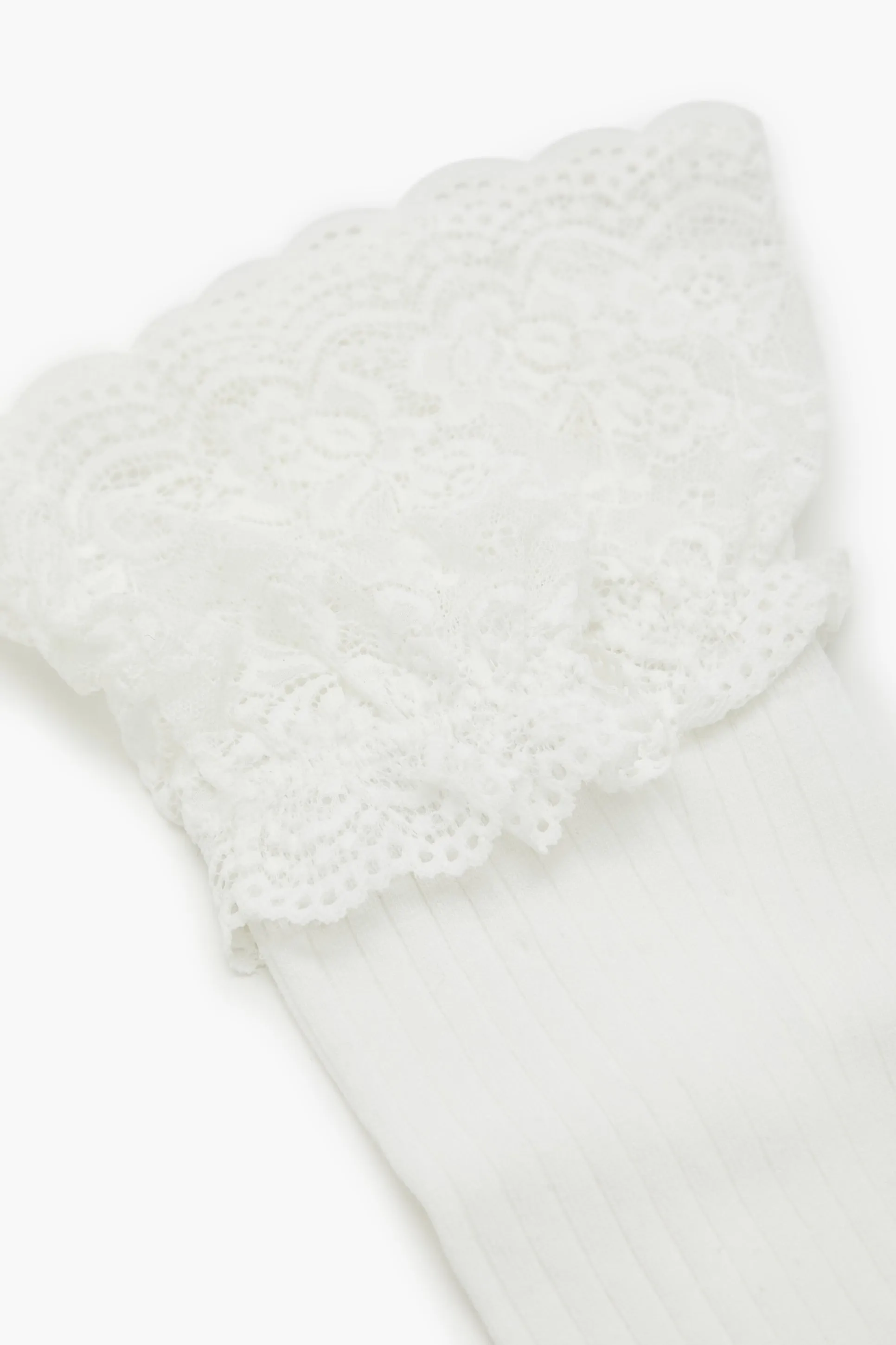 Scalloped Lace Thigh High Socks sold by Urban Planet product image thumbnail 4