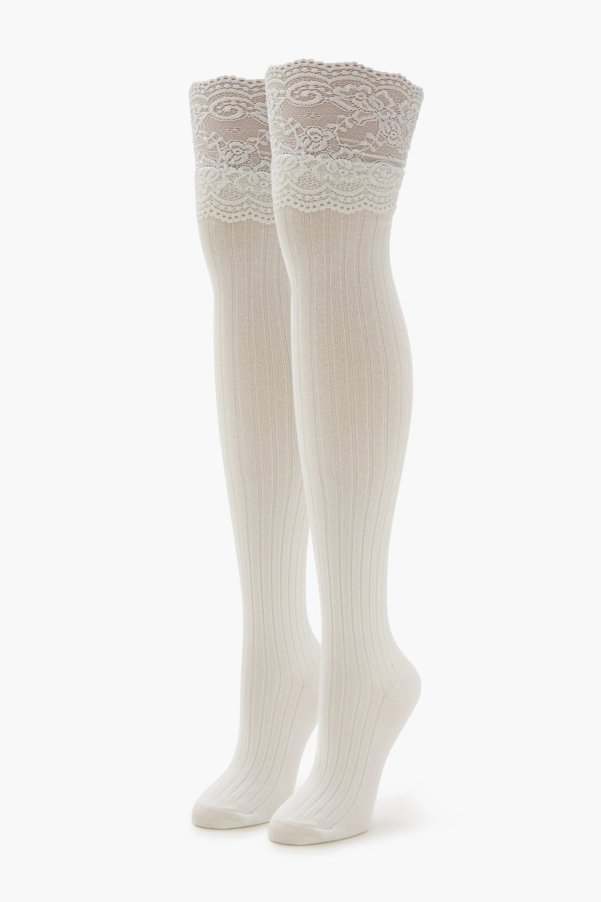 Scalloped Lace Thigh High Socks sold by Urban Planet product image thumbnail 3