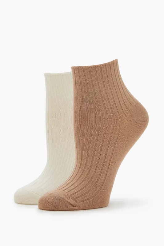 Ribbed Quarter Socks (2 Pack) sold by Urban Planet