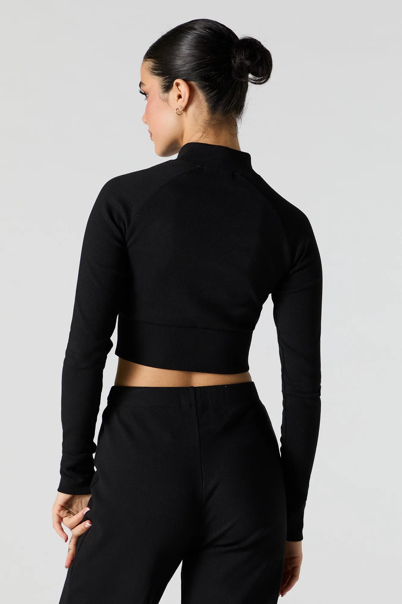 Active Ribbed Zip-Up Long Sleeve Top sold by Urban Planet product image thumbnail 5
