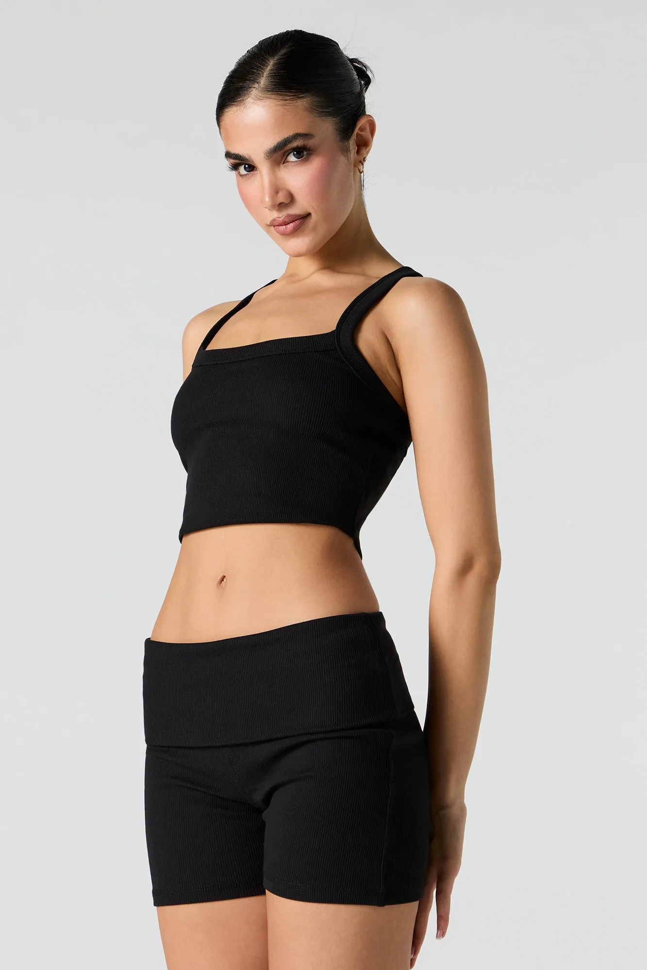 Active Ribbed Curved Hem Tank sold by Urban Planet product image thumbnail 4