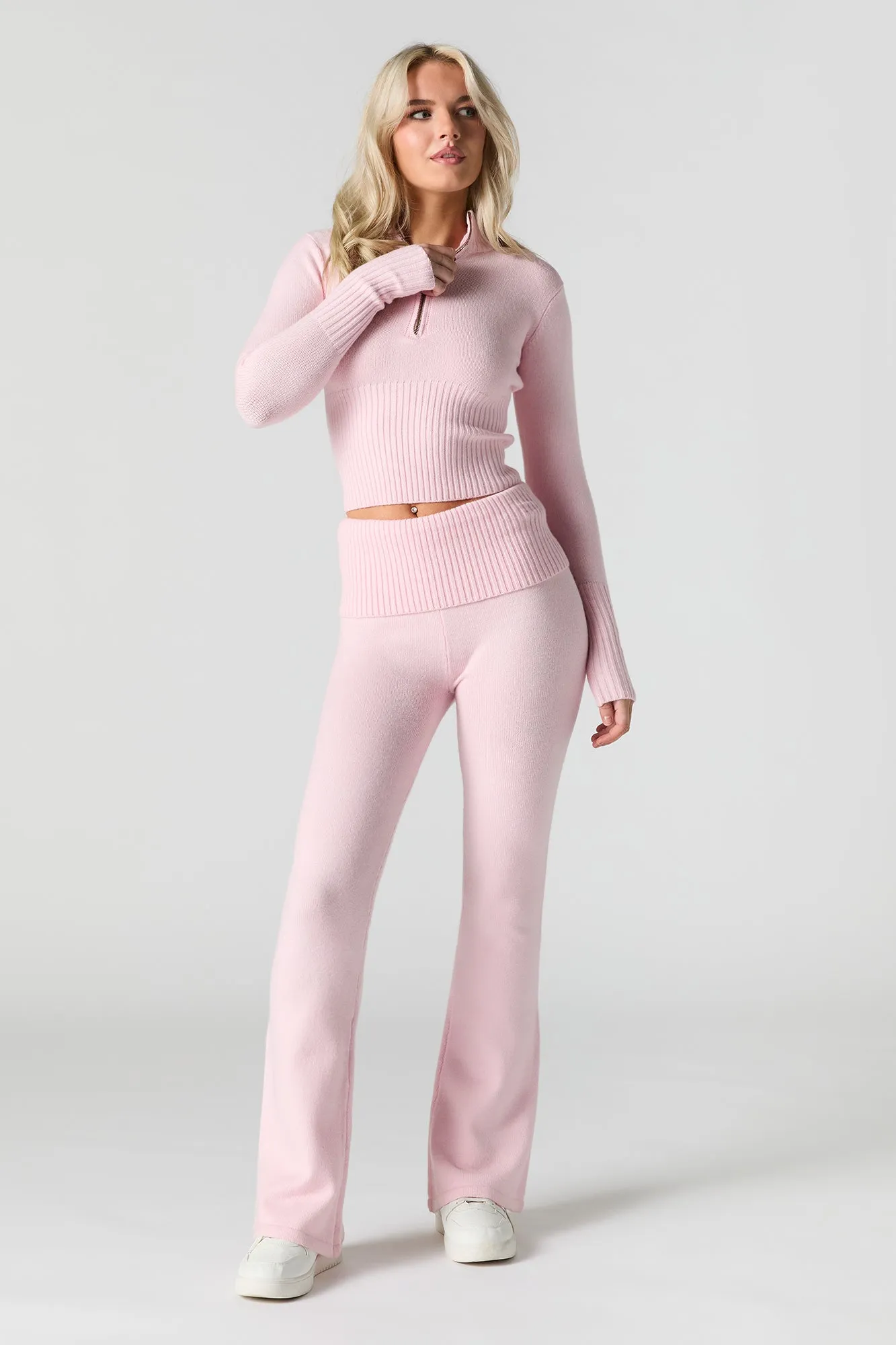 Knit Quarter Zip Turtleneck Sweater sold by Urban Planet product image thumbnail 3