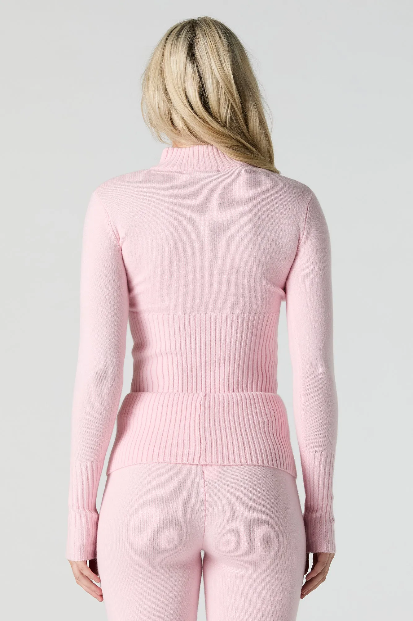 Knit Quarter Zip Turtleneck Sweater sold by Urban Planet product image thumbnail 2