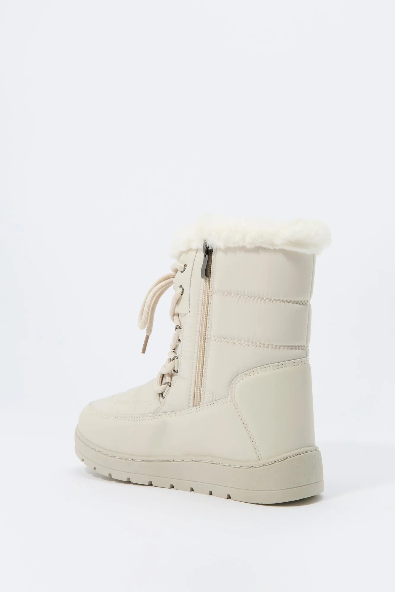 Faux Fur Collared Lace Up Winter Boot sold by Urban Planet product image thumbnail 4