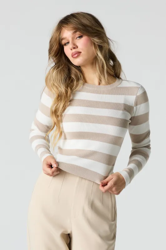 Striped Ribbed Longsleeve Top sold by Urban Planet