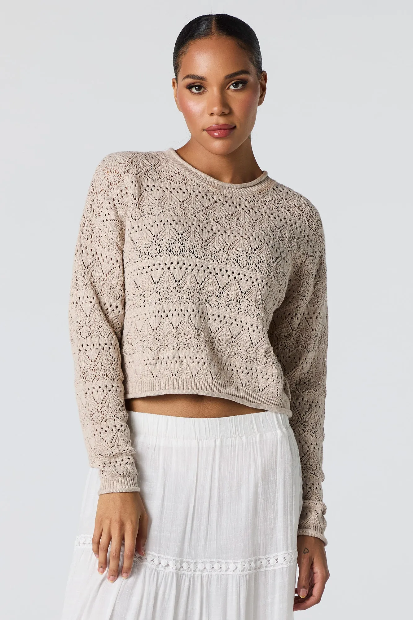 Pointelle Knit Sweater sold by Urban Planet product image thumbnail 4