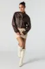 Faux Leather Cropped Bomber Jacket sold by Urban Planet