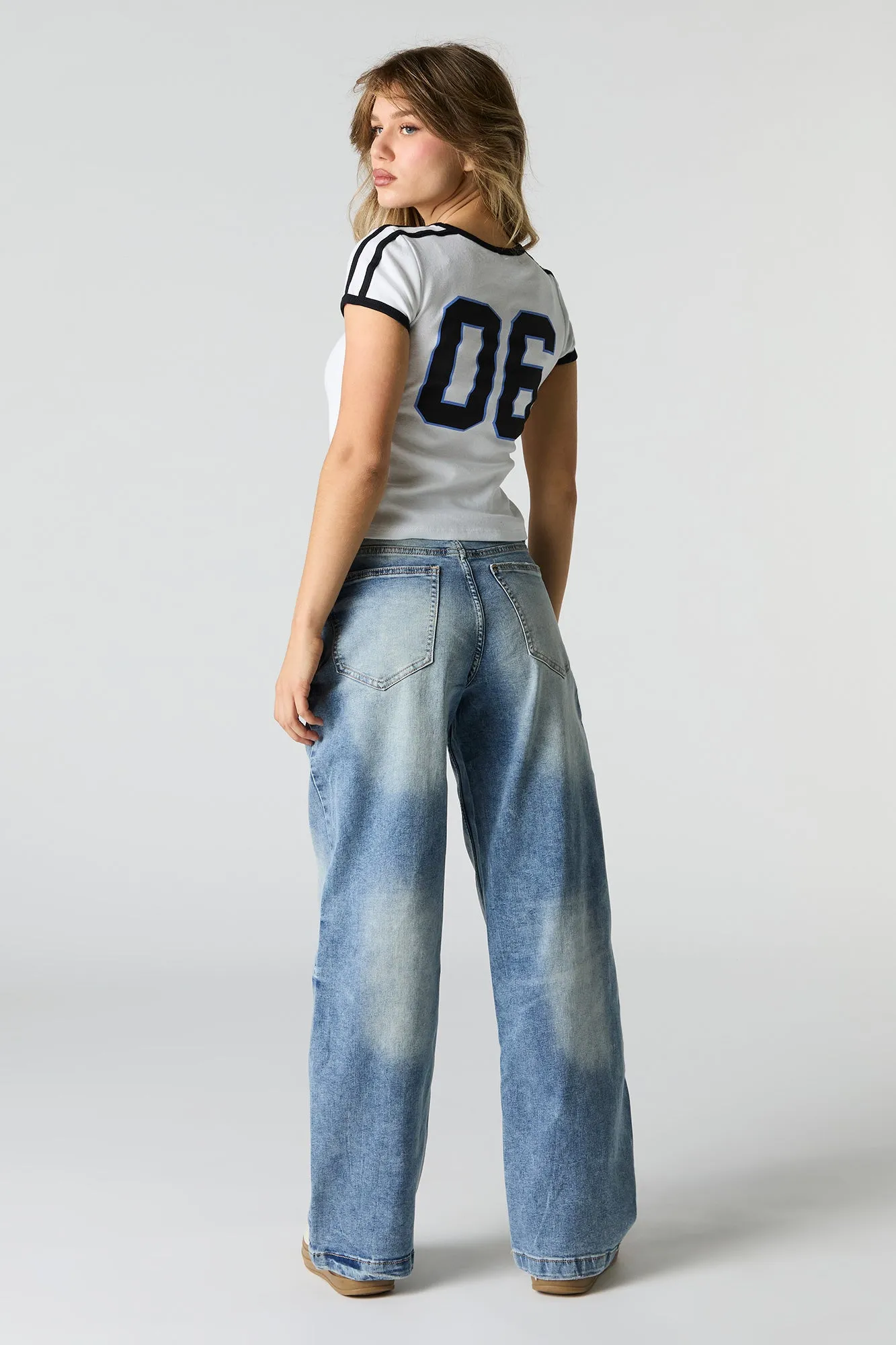 Vintage Wash Curvy Stretch Wide Leg Jean sold by Urban Planet product image thumbnail 3