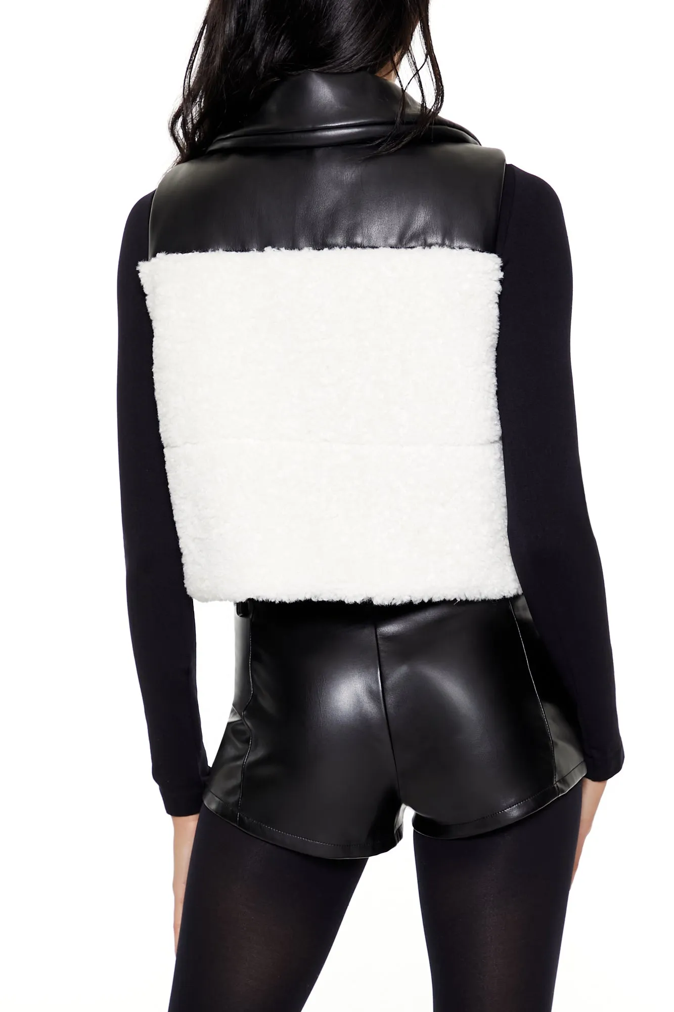Reversible Faux Shearling & Faux Leather Vest sold by Urban Planet product image thumbnail 3