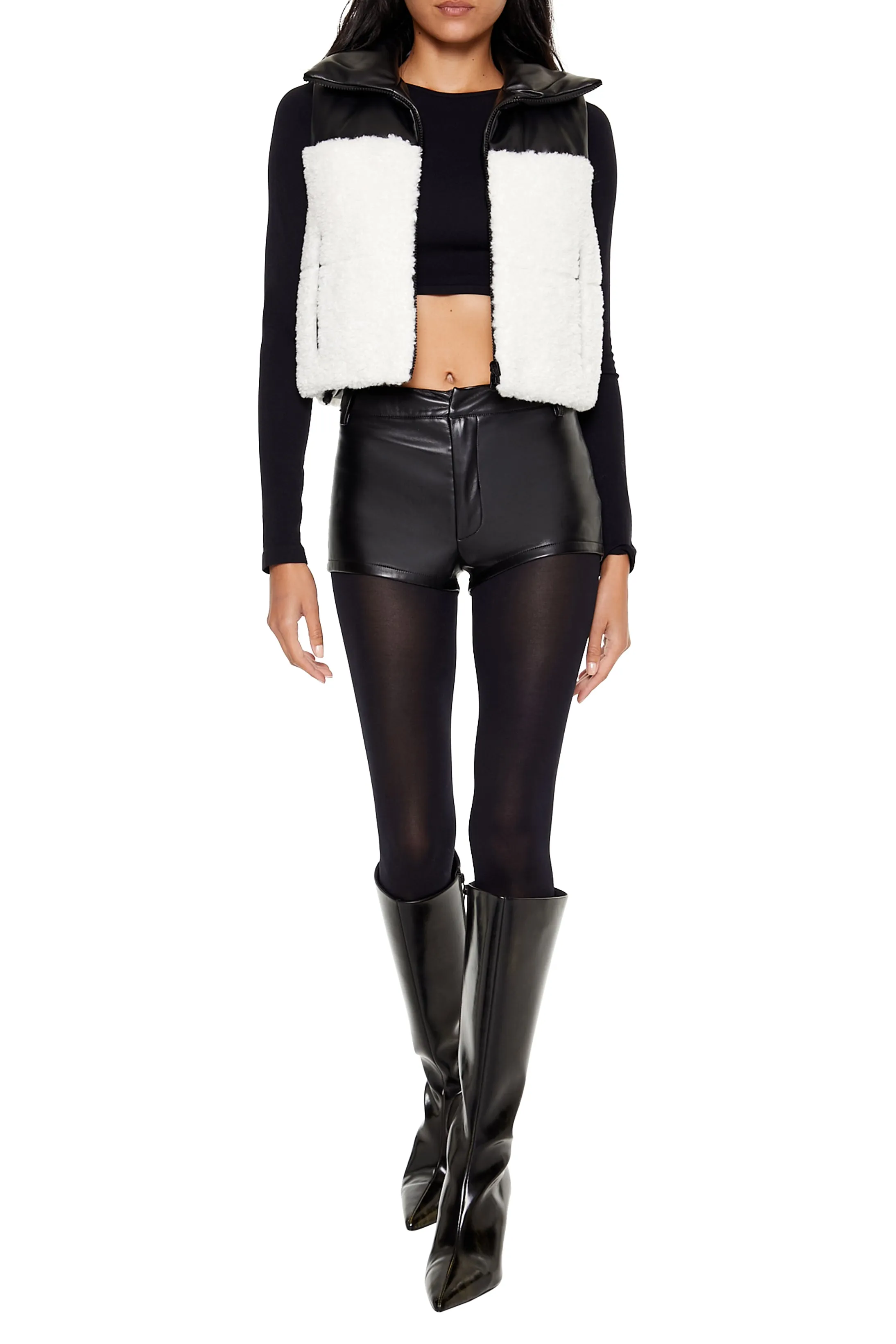 Reversible Faux Shearling & Faux Leather Vest sold by Urban Planet product image thumbnail 4