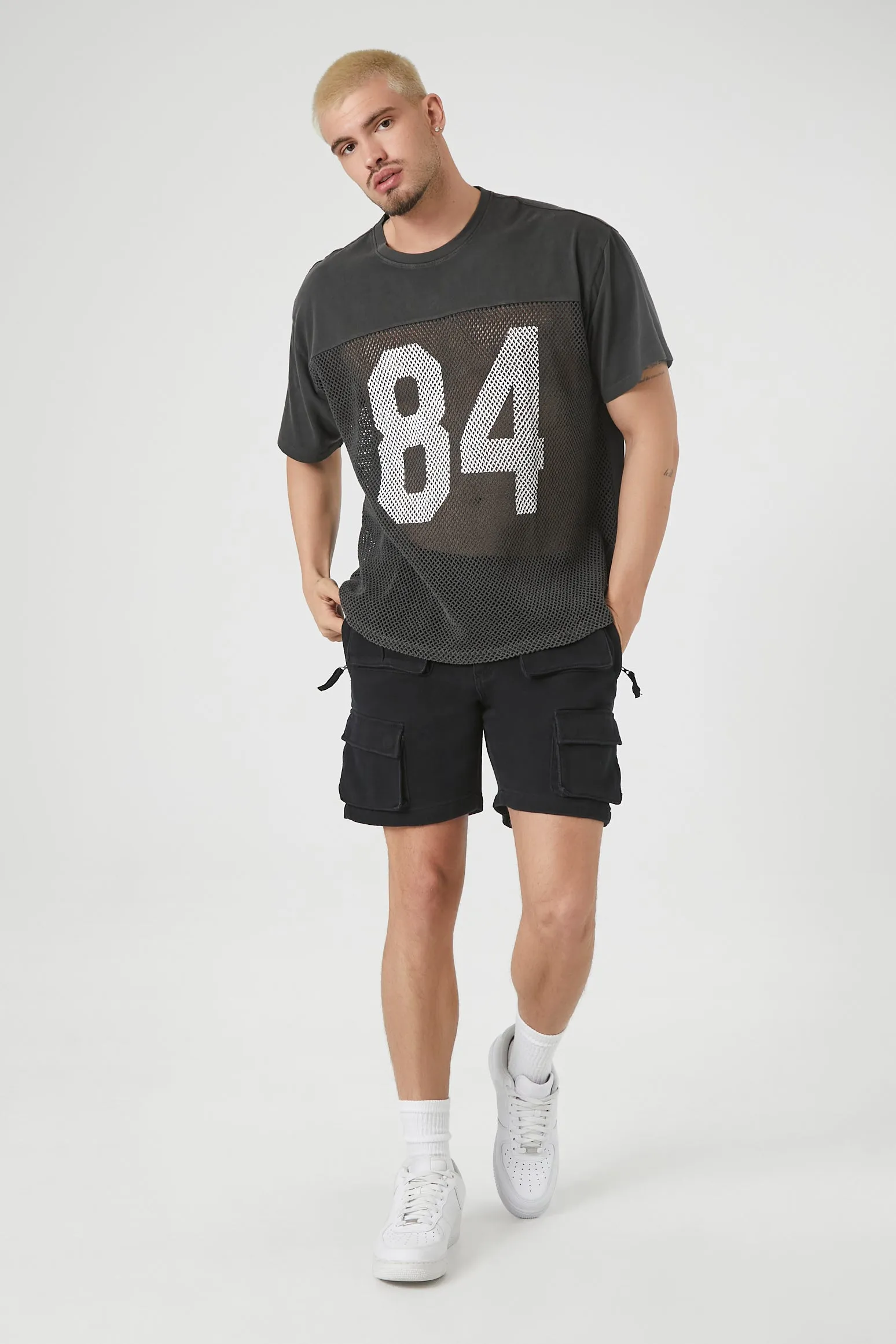 T-shirt surdimensionné en filet à imprimé 84 sold by Urban Planet product image thumbnail 3