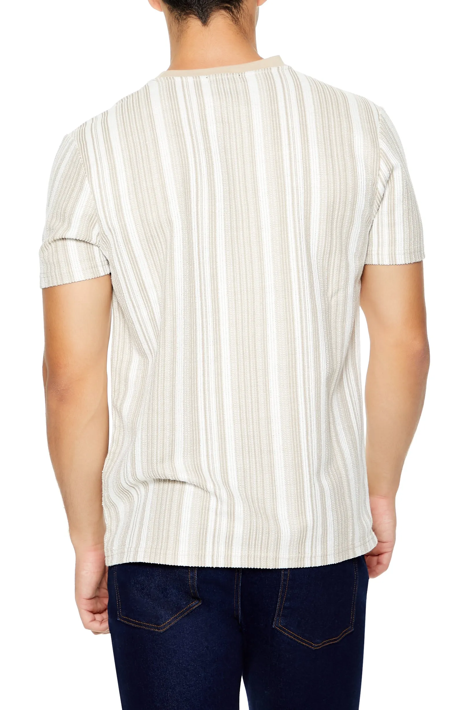 T-shirt texturé avec rayures verticales sold by Urban Planet product image thumbnail 2