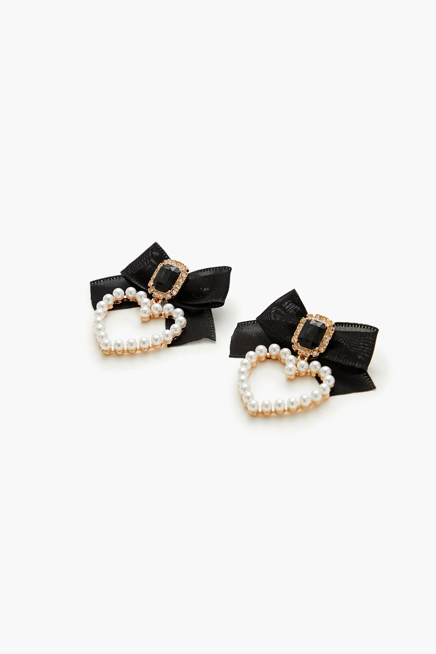 Faux Pearl Heart Drop Earrings sold by Urban Planet product image thumbnail 2
