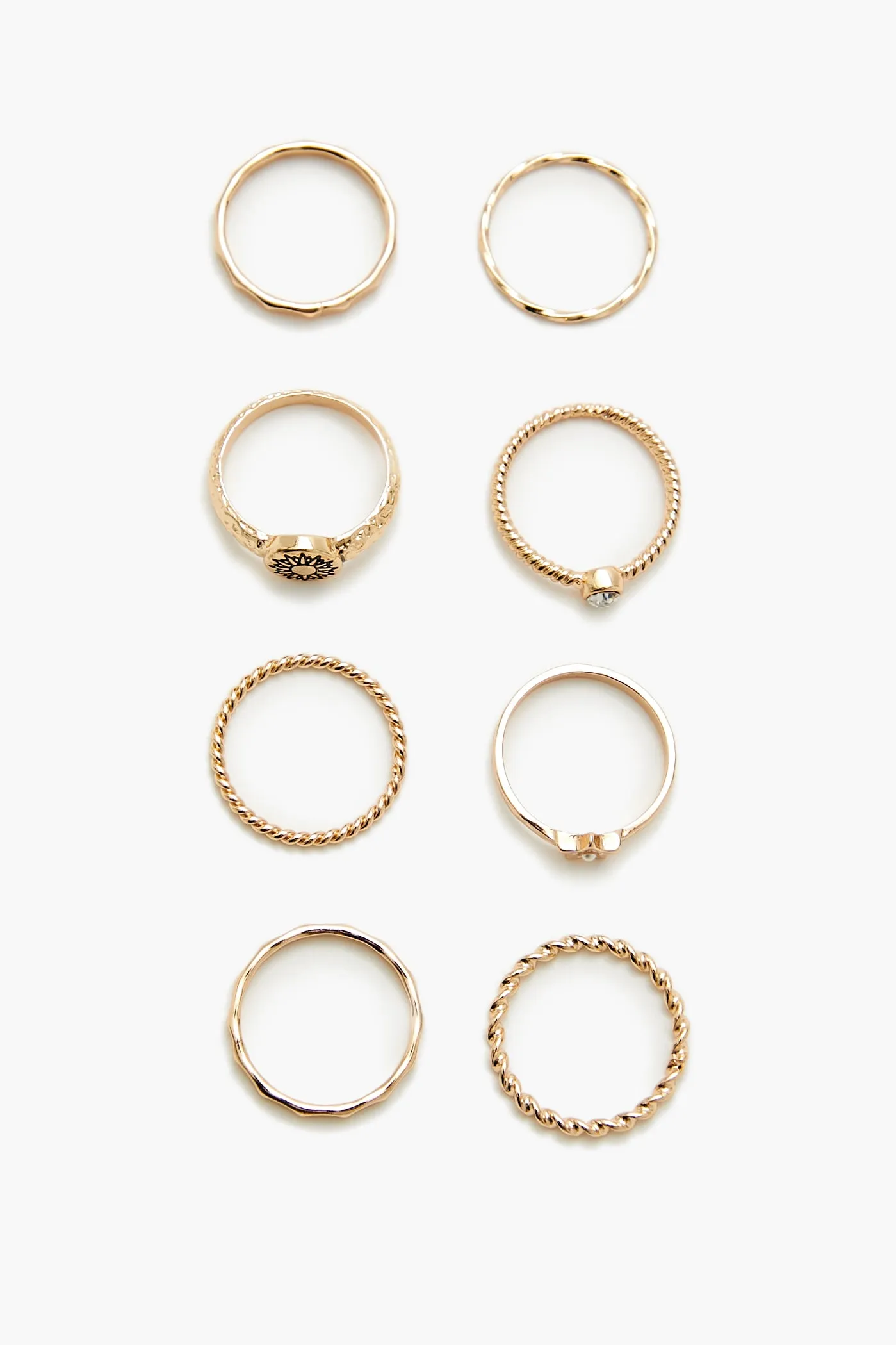 Rhinestone Ring Set (8 Pcs) sold by Urban Planet